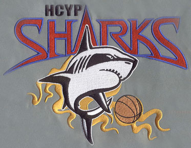 embroidery digitizing sharks logo